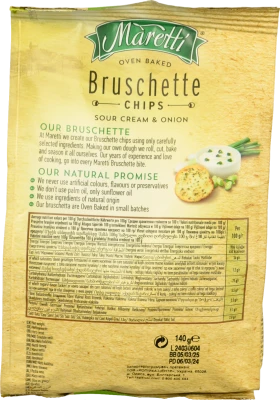 Брускети Maretti зі смаком сметани та цибулі 140г