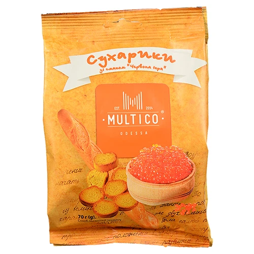 Сухарики Multico 70г пшеничні багет ікра