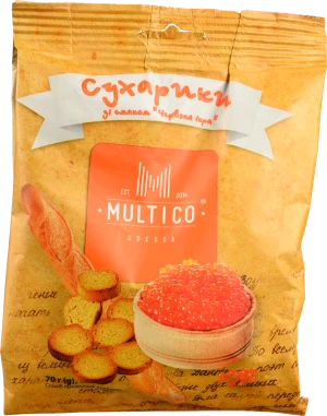 Сухарики Multico 70г пшеничні багет ікра