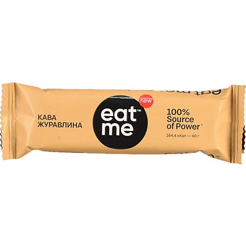 Батончик EatMe злаковий з журавлиною та кавою, 40 г