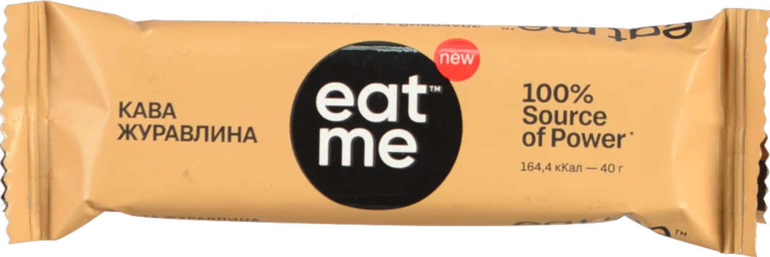 Батончик EatMe злаковий з журавлиною та кавою, 40 г