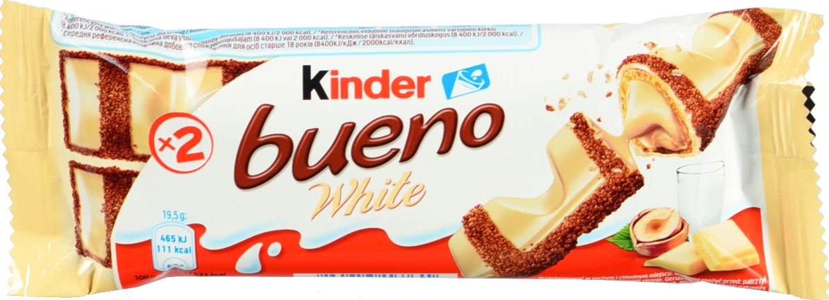 Шоколадний батончик Kinder Bueno White (дві порції), 39 г