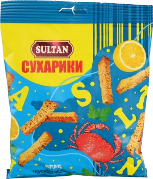 Сухарики Sultan 90г пшеничні краб