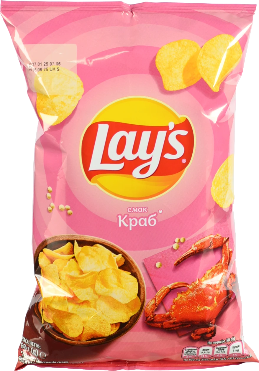 Чипси картопляні Lay's зі смаком краба 60г