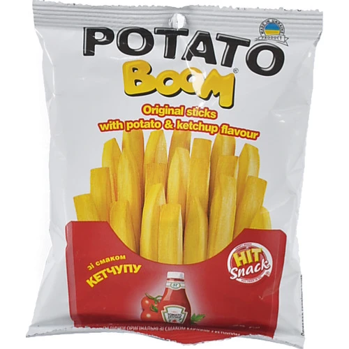 Палички оригінальні зі смаком картоплі з кетчупом Potato boom м/у 25г