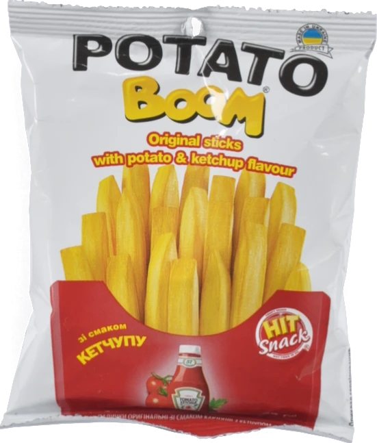 Палички оригінальні зі смаком картоплі з кетчупом Potato boom м/у 25г