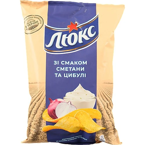 Чипси картопляні Сметана та цибуля Люкс м/у 133г