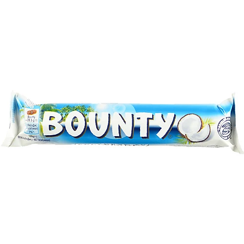 Цукерка з м'якоттю кокоса вкрита молочним шоколадом Bounty м/у 2х28.5г