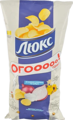 Чипси картопляні Сметана та цибуля Люкс 183г