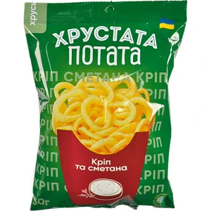 Снеки фігурні Цибулеві кільця Хрустата Потата м/у 50г