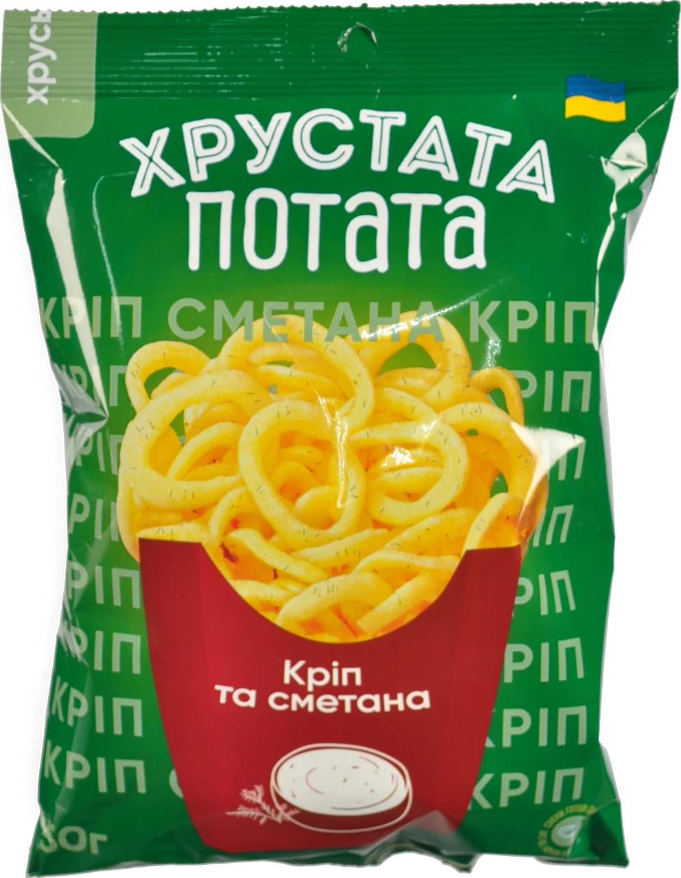 Снеки фігурні Цибулеві кільця Хрустата Потата м/у 50г