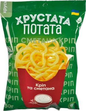 Снеки фігурні Цибулеві кільця Хрустата Потата м/у 50г