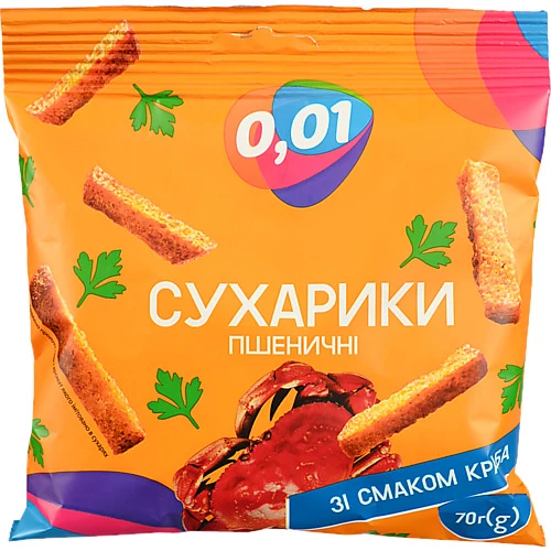 Сухарики пшеничні краб 70г