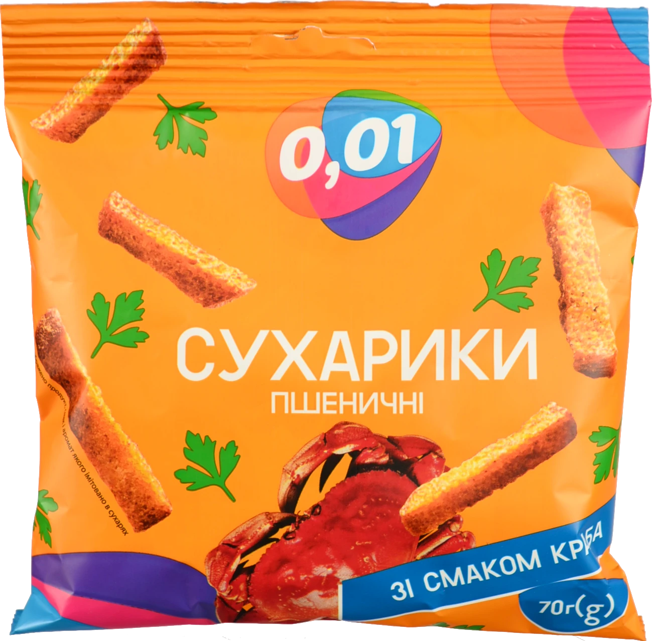 Сухарики пшеничні краб 70г