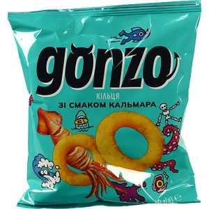 Кільця кукурудзяні зі смаком кальмара Gonzo м/у 40г