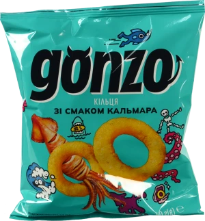Кільця кукурудзяні зі смаком кальмара Gonzo м/у 40г