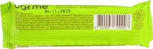 Батончик у чорній кондитерській глазурі Родзинки яблуко арахіс та злаки EatMe м/у 40г