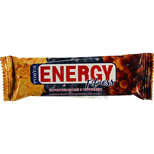 Батончик-мюслі Power Energy 30г чорниця