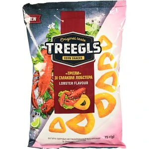 Снеки кукурудзяні Treegls 75г лобстер