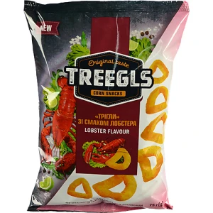 Снеки кукурудзяні Treegls 75г лобстер