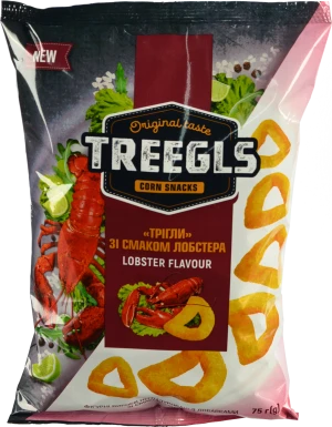Снеки кукурудзяні Treegls 75г лобстер