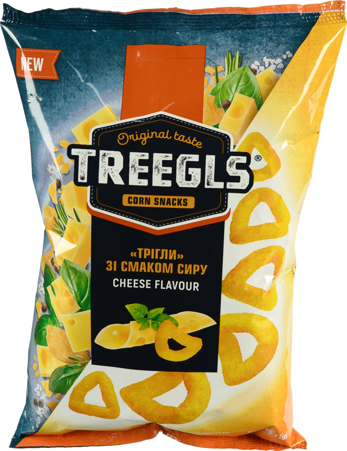 Снеки кукурудзяні Treegls 75г сир