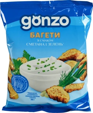Багети пшеничні Сметана і зелень Gonzo м/у 50г