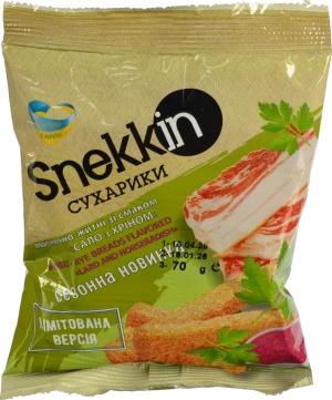 Сухарики пшенично-житні Сало з хріном Snekkin м/у 70г