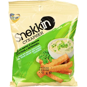 Сухарики Snekkin 70г пшенично житні сметана зелень