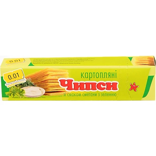 Чіпси 0.01 60г сметана зелень