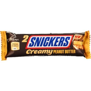 Шоколадний батончик Snickers Creamy Peanut Butter з арахісовою пастою, карамеллю та арахісом, 36.5 г (2 × 18,25 г)