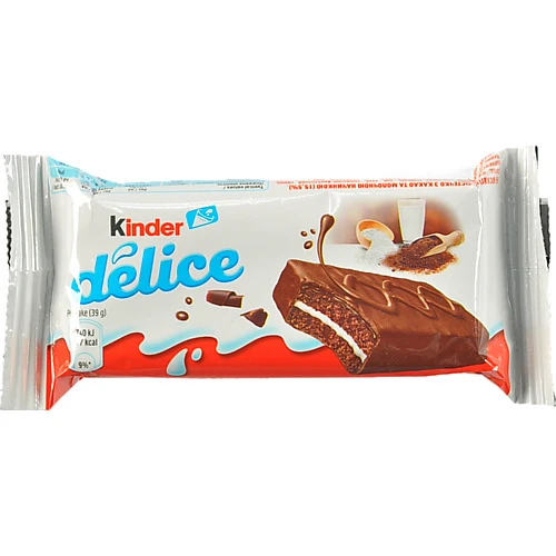 Тістечко бісквітне з какао та молочною начинкою Delice Kinder м/у 39г
