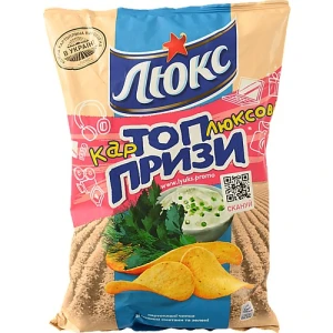 Чипси картопляні зі смаком сметани та зелені Люкс 125г