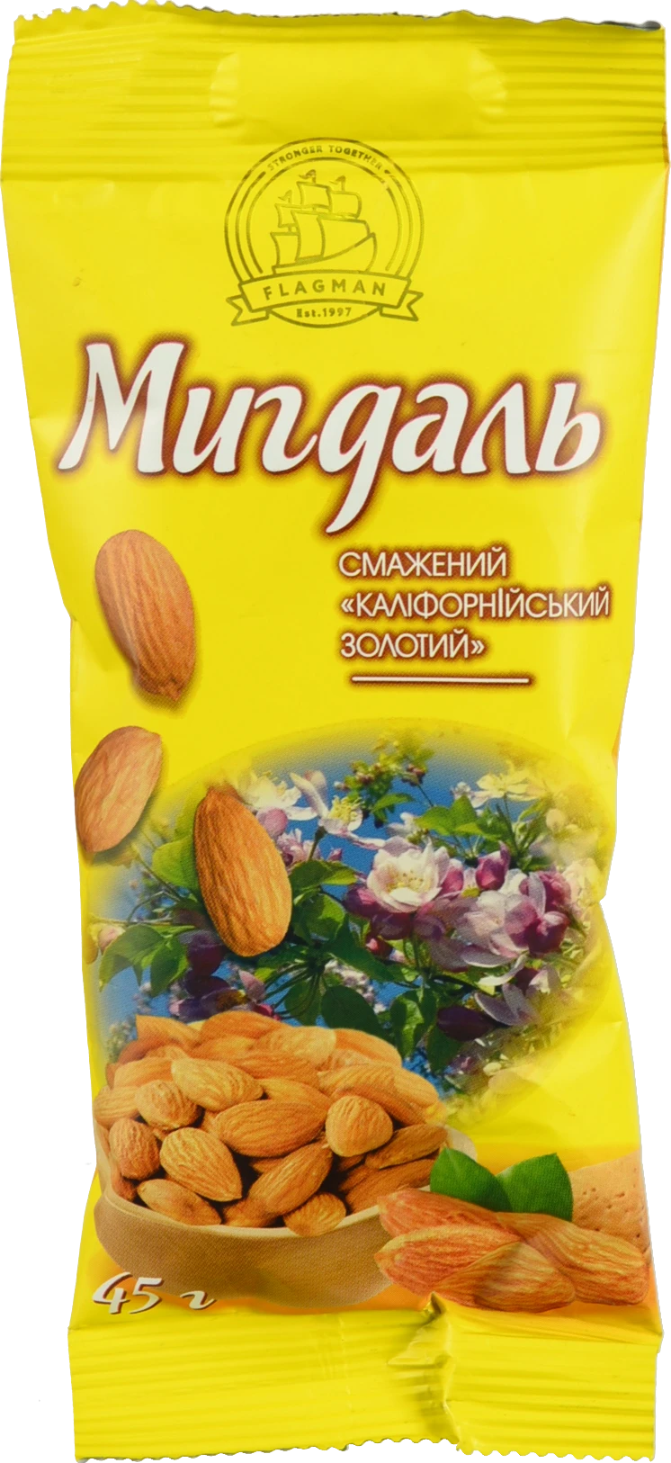 Мигдаль Флагман 45г каліфорнійський золотий смажений