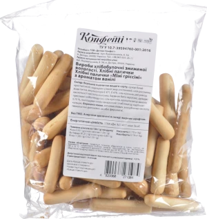 Хлібні палички з ароматом ванілі Міні гріссіні Конфеті м/у 200г