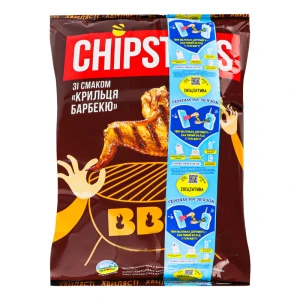 Чіпси Chipsters 120г картопляні хвилясті крильця барбекю
