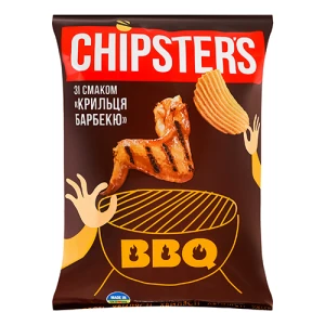 Чіпси Chipsters 120г картопляні хвилясті крильця барбекю