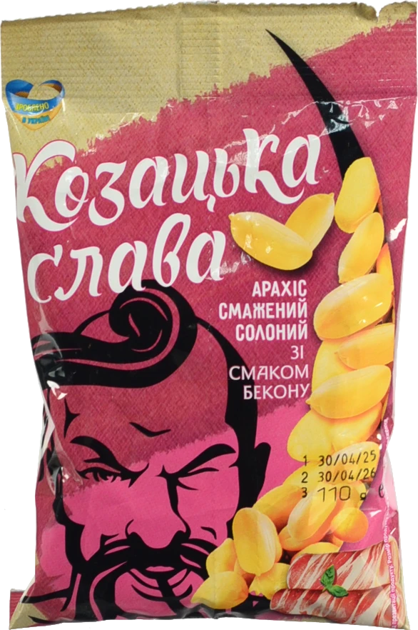 Арахіс Козацька Слава 110г смажений солоний зі смаком бекону