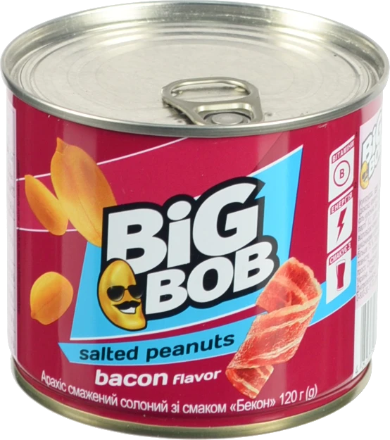 Арахiс Big Bob 120г солоний смажений бекон з.б