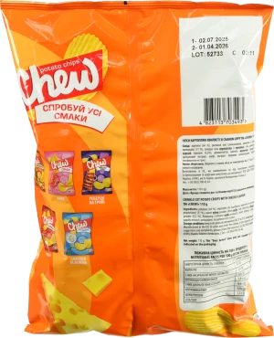 Чіпси CHEW 110г зі смаком сиру хвилясті