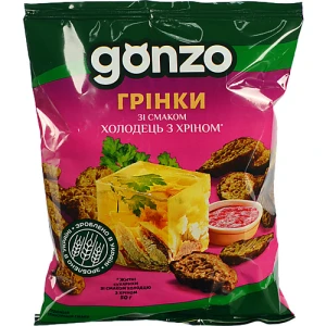Грінки житні Холодець з хріном Gonzo м/у 50г