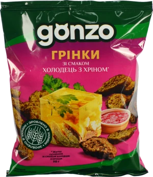 Грінки житні Холодець з хріном Gonzo м/у 50г