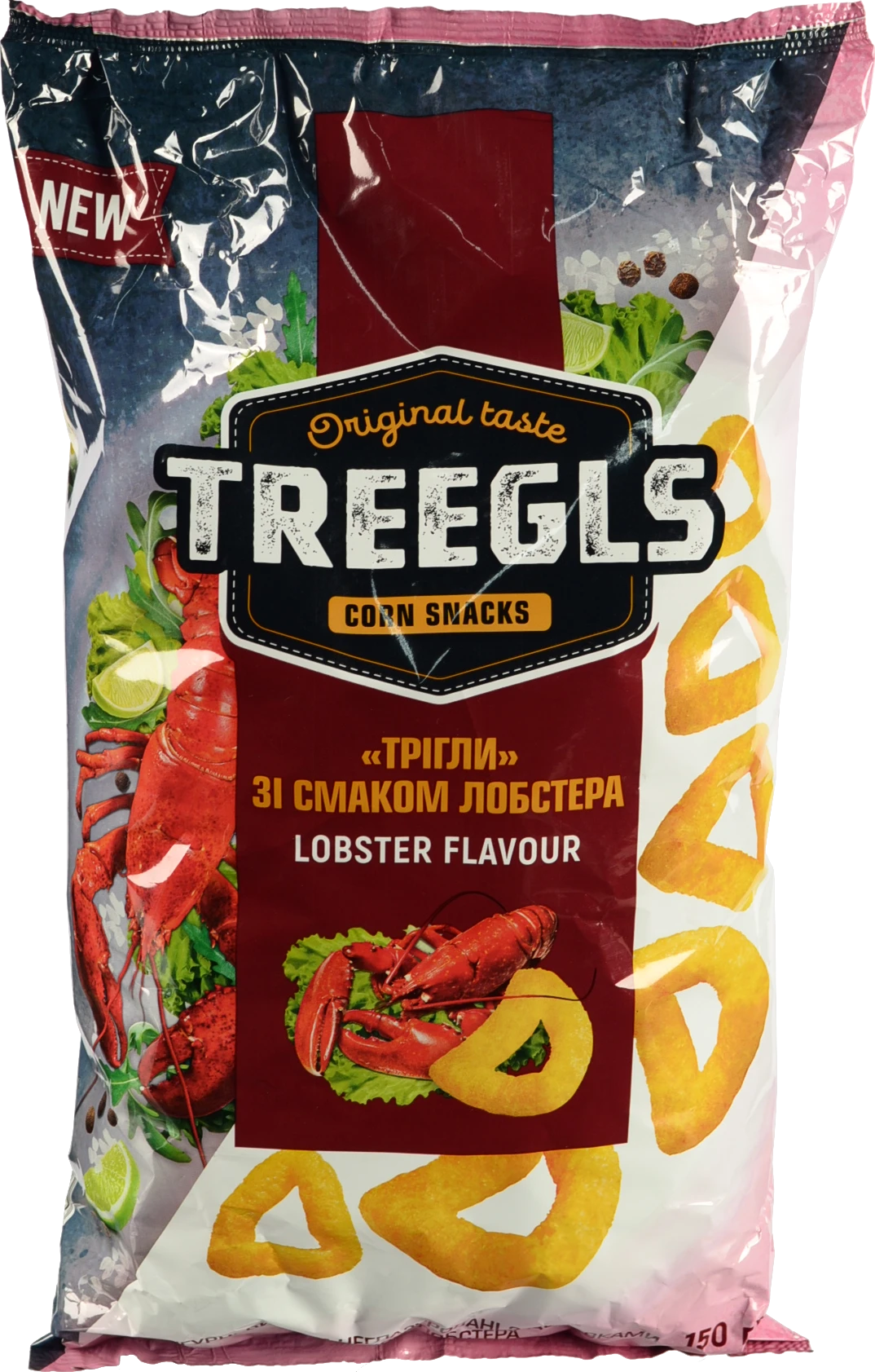 Снеки кукурудзяні зі смаком лобстера Treegls м/у 150г