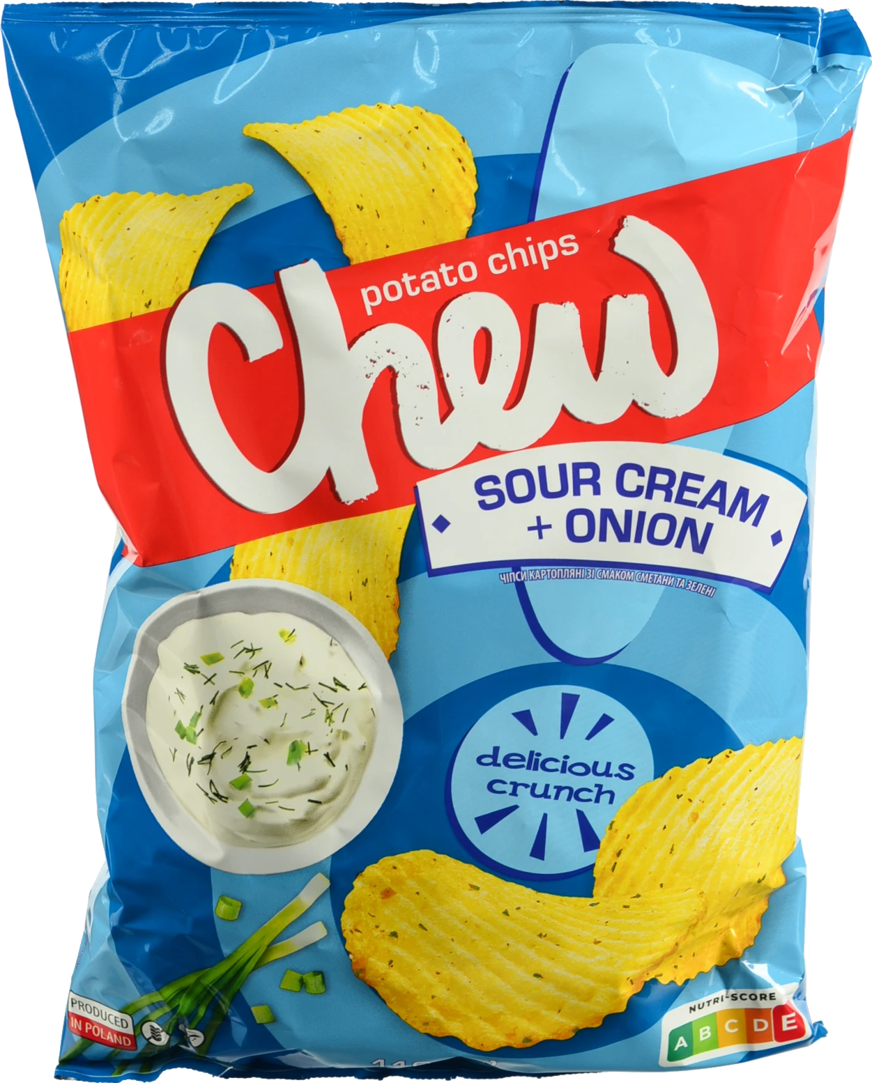 Чіпси CHEW 110г зі смаком сметани з зеленню