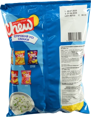Чіпси CHEW 110г зі смаком сметани з зеленню