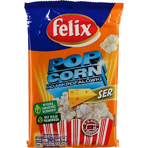 Кукурудза для приготування попкорна зі смаком сиру в мікрохвильовій печі Felix м/у 90г