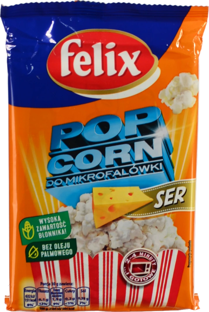 Кукурудза для приготування попкорна зі смаком сиру в мікрохвильовій печі Felix м/у 90г