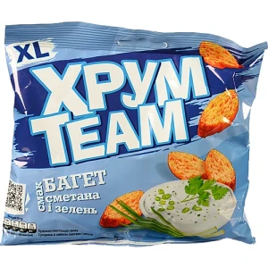 Сухарики Сметана і зелень Багет ХрумTeam м/у 100г