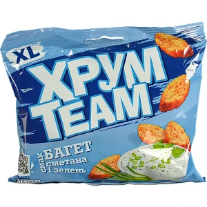 Сухарики Сметана і зелень Багет ХрумTeam м/у 100г
