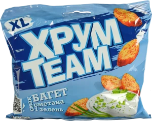 Сухарики Сметана і зелень Багет ХрумTeam м/у 100г
